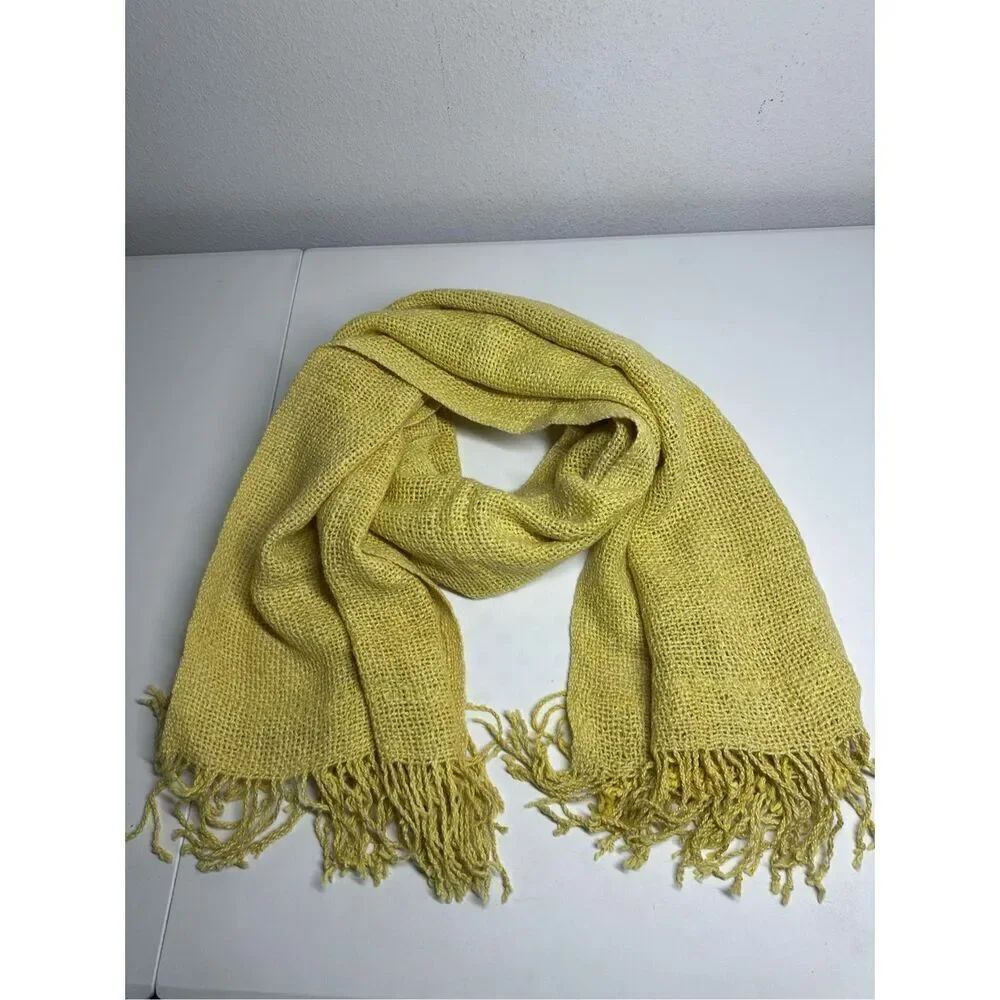Bolivia Awashani Women’s Wool Blend Scarf Wrap Shawl Yellow Mustard See Notes